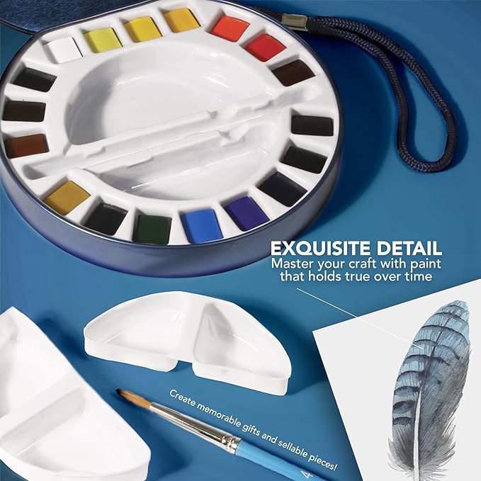 Daler Rowney Aquafine Watercolour Travel Tin - 18 Half Pans